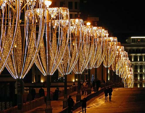 Новогодние консоли на столбы в Набережных Челнах